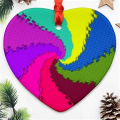 Art Abstract Pattern Color Heart Ornament (two Sides) by Nexatart