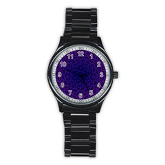 Background Lines Pattern Line Art Stainless Steel Round Watch by Nexatart