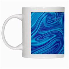 Blue Abstract Pattern Art Shape White Mugs by Nexatart