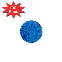 Blue Abstract Pattern Art Shape 1  Mini Magnets (100 Pack)  by Nexatart