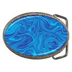 Blue Abstract Pattern Art Shape Belt Buckles by Nexatart