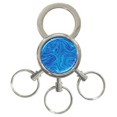 Blue Abstract Pattern Art Shape 3-ring Key Chains by Nexatart