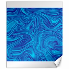 Blue Abstract Pattern Art Shape Canvas 8  X 10  by Nexatart