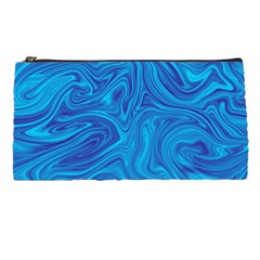 Blue Abstract Pattern Art Shape Pencil Cases by Nexatart