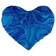 Blue Abstract Pattern Art Shape Large 19  Premium Heart Shape Cushions by Nexatart