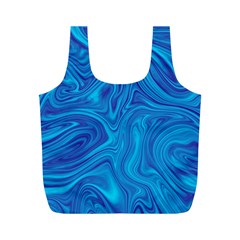 Blue Abstract Pattern Art Shape Full Print Recycle Bag (m) by Nexatart