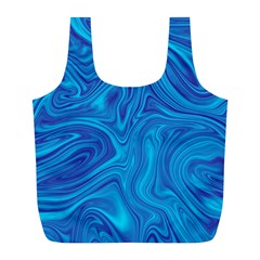 Blue Abstract Pattern Art Shape Full Print Recycle Bag (l) by Nexatart