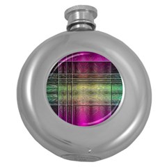 Abstract Desktop Pattern Wallpaper Round Hip Flask (5 Oz) by Nexatart