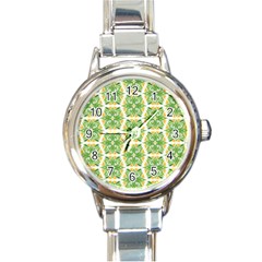 Pattern Abstract Decoration Flower Round Italian Charm Watch by Nexatart