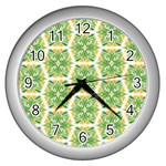 Pattern Abstract Decoration Flower Wall Clock (Silver) Front