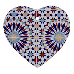 Morocco Essaouira Tile Pattern Ornament (heart) by Nexatart