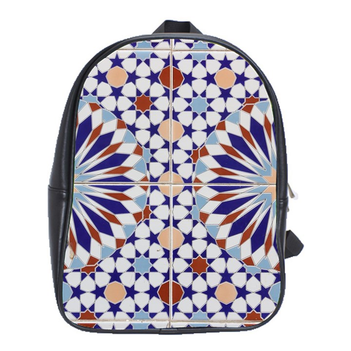 Morocco Essaouira Tile Pattern School Bag (XL)