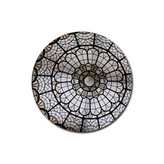 Pattern Abstract Structure Art Rubber Coaster (round)  by Nexatart