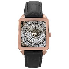 Pattern Abstract Structure Art Rose Gold Leather Watch  by Nexatart