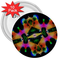 Butterfly Color Pop Art 3  Buttons (10 Pack)  by Nexatart