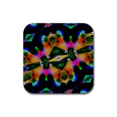 Butterfly Color Pop Art Rubber Square Coaster (4 Pack)  by Nexatart