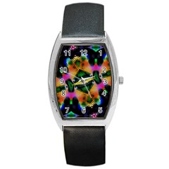 Butterfly Color Pop Art Barrel Style Metal Watch by Nexatart