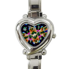 Butterfly Color Pop Art Heart Italian Charm Watch by Nexatart