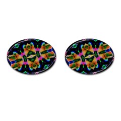 Butterfly Color Pop Art Cufflinks (oval) by Nexatart