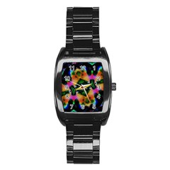 Butterfly Color Pop Art Stainless Steel Barrel Watch by Nexatart