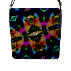 Butterfly Color Pop Art Flap Closure Messenger Bag (l) by Nexatart