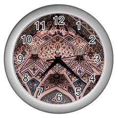 Pattern Decoration Art Architecture Wall Clock (silver) by Nexatart