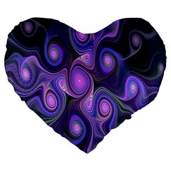 Abstract Pattern Fractal Wallpaper Large 19  Premium Flano Heart Shape Cushions