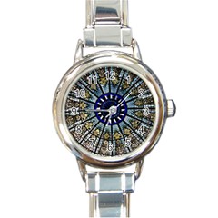 Pattern Art Form Architecture Round Italian Charm Watch by Nexatart