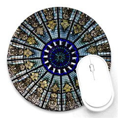 Pattern Art Form Architecture Round Mousepads by Nexatart