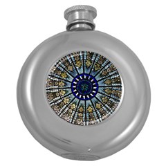 Pattern Art Form Architecture Round Hip Flask (5 Oz) by Nexatart