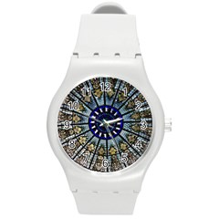 Pattern Art Form Architecture Round Plastic Sport Watch (m) by Nexatart