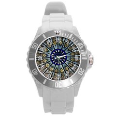 Pattern Art Form Architecture Round Plastic Sport Watch (l) by Nexatart