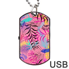 Illustration Reason Leaves Design Dog Tag Usb Flash (one Side) by Nexatart