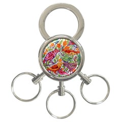 Art Flower Pattern Background 3-ring Key Chains by Nexatart