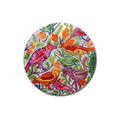 Art Flower Pattern Background Magnet 3  (round) by Nexatart