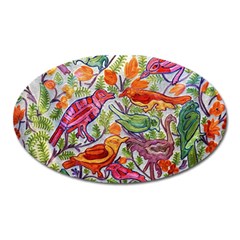 Art Flower Pattern Background Oval Magnet by Nexatart