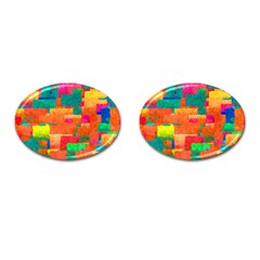 Pattern Texture Background Color Cufflinks (oval) by Nexatart