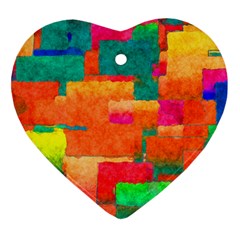 Pattern Texture Background Color Heart Ornament (two Sides)