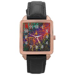 Background Desktop Pattern Abstract Rose Gold Leather Watch  by Nexatart