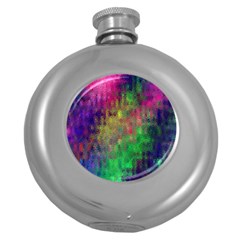 Background Abstract Art Color Round Hip Flask (5 Oz) by Nexatart