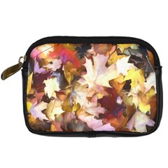 Fall Leaves Bright Digital Camera Leather Case by bloomingvinedesign