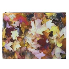 Fall Leaves Bright Cosmetic Bag (xxl) by bloomingvinedesign