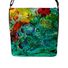 Underwater Summer Flap Closure Messenger Bag (l) by arwwearableart