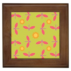 Dragonfly Sun Flower Seamlessly Framed Tiles