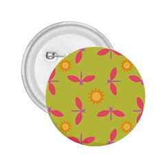 Dragonfly Sun Flower Seamlessly 2.25  Buttons