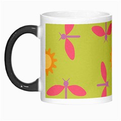 Dragonfly Sun Flower Seamlessly Morph Mugs