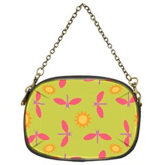 Dragonfly Sun Flower Seamlessly Chain Purse (One Side)