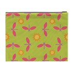 Dragonfly Sun Flower Seamlessly Cosmetic Bag (XL) Back