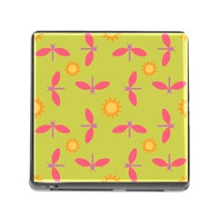 Dragonfly Sun Flower Seamlessly Memory Card Reader (square 5 Slot) by Nexatart