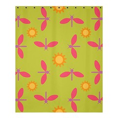 Dragonfly Sun Flower Seamlessly Shower Curtain 60  x 72  (Medium) 